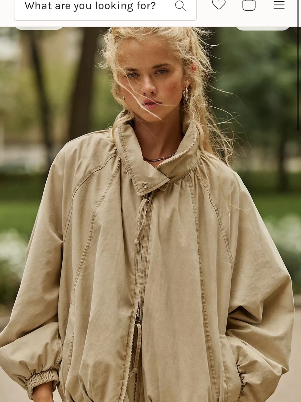 Free People Chelsea Funnel Neck Oatmeal